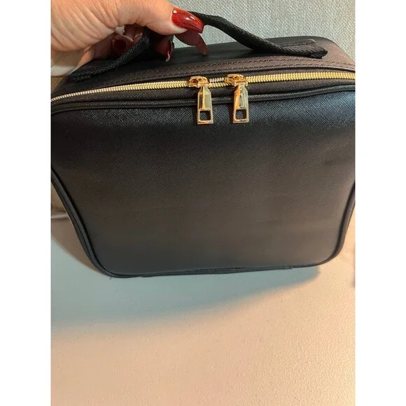 LED vanity mirror cosmetic case - black NEW